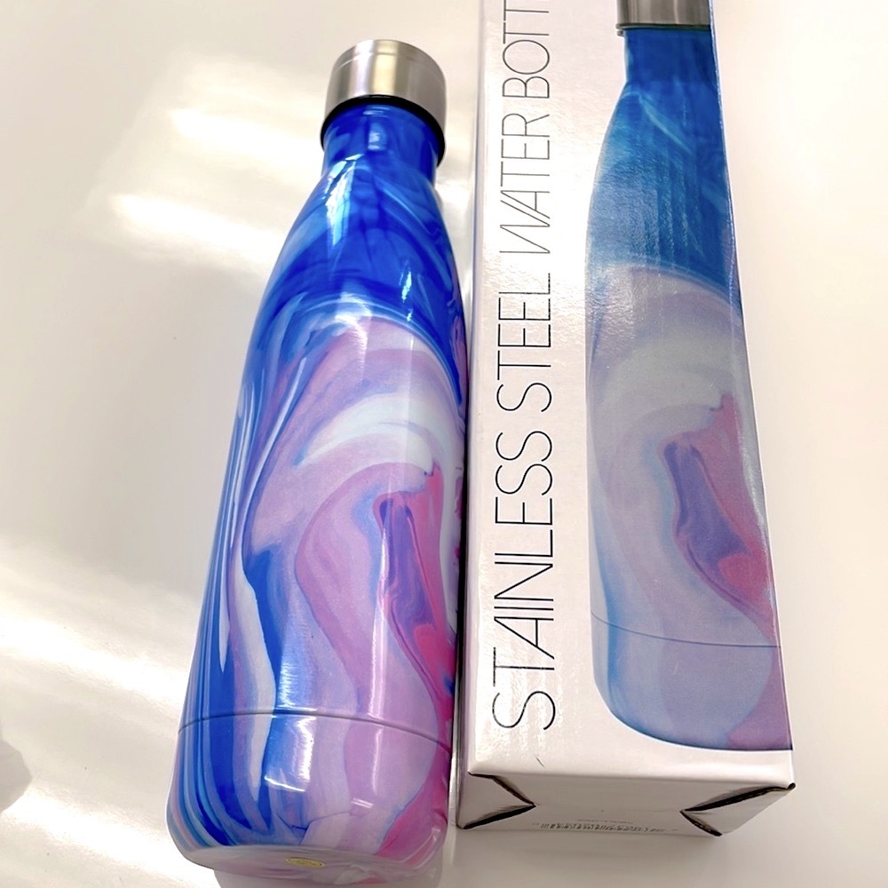 NEW • Stainless Steel Water Bottle • Marble Print